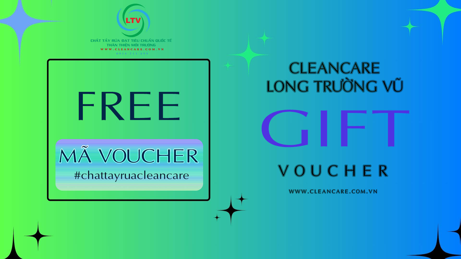 Voucher dùng thử chất tẩy rửa Cleancare Long Trường Vũ