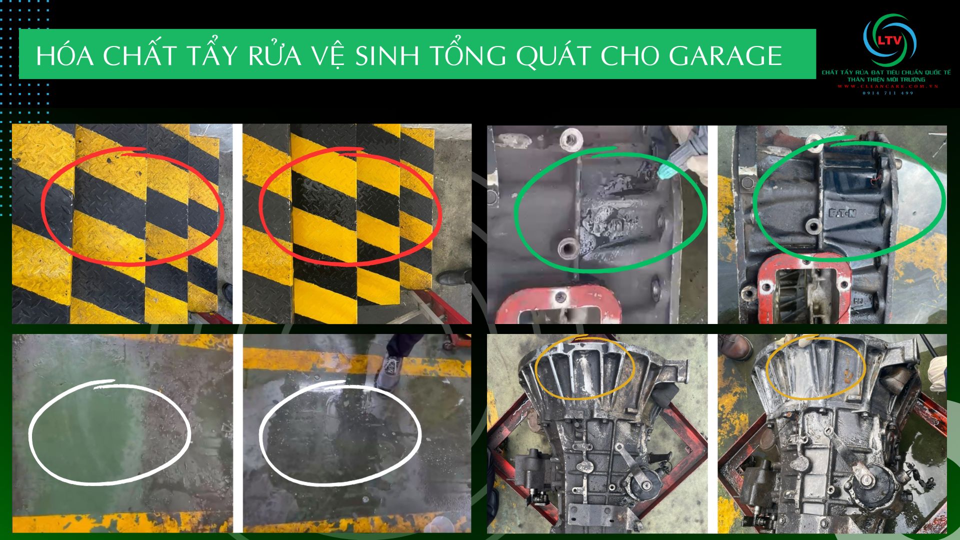 Hóa chất tẩy rửa vệ sinh dầu nhớt mọi bề mặt cho garaga xe tải Hino